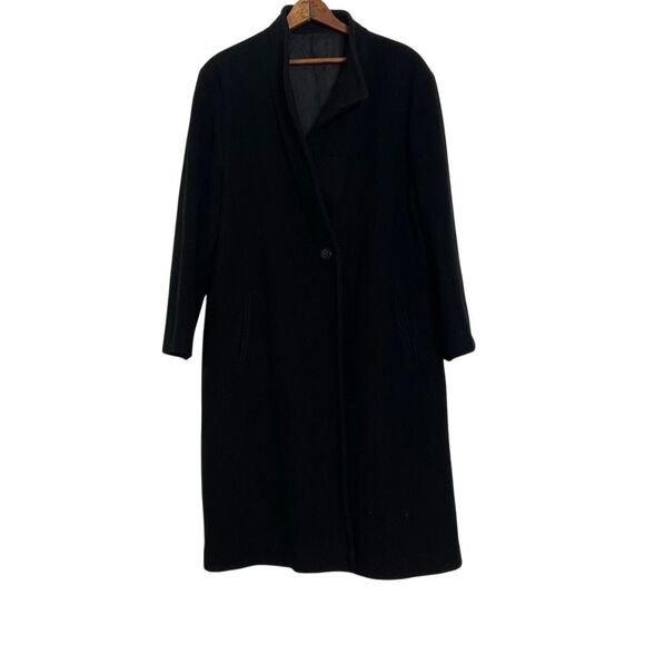 Radcliffe One Button Fully Lined Single Breasted Long Coat Black Size Large - Picture 1 of 6